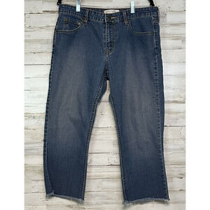 Levis Signature Low Rise Stretch Frayed Hem Capris Bootcut Misses 10